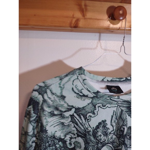 Aloha From Deer Unisex M Green Long Sleeve Sweater Allover Graphic Streetwear - Picture 2 of 10